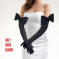 White Big Bow Opera Gloves (Satin)