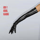 Black Patent Leather Opera Gloves, 70cm, 60cm, 50cm, 28cm (Shiny Faux leather)Festival Party Costume, Stage Performer, Drag,Prom Long Gloves