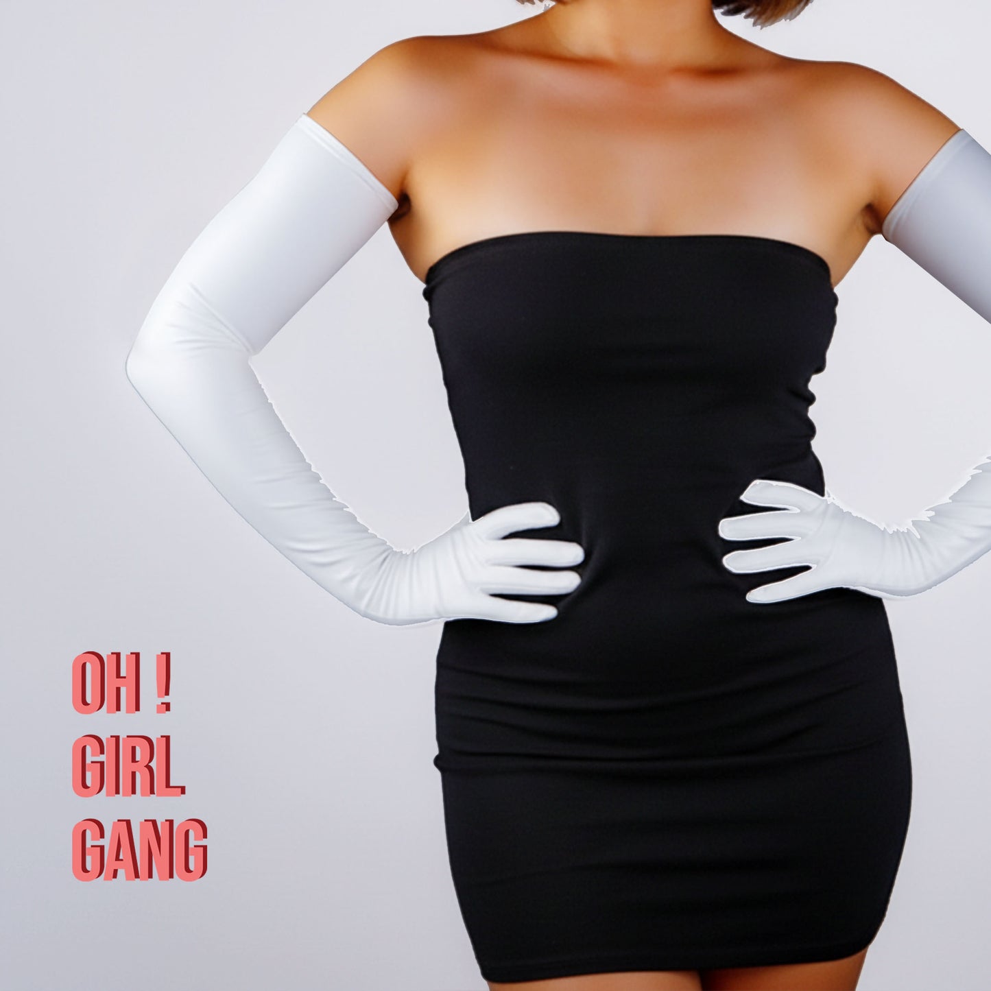 Matte White Latex PU opera Gloves - Oh Girl Gang