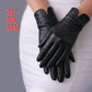 Black Genuine Leather Short Gloves