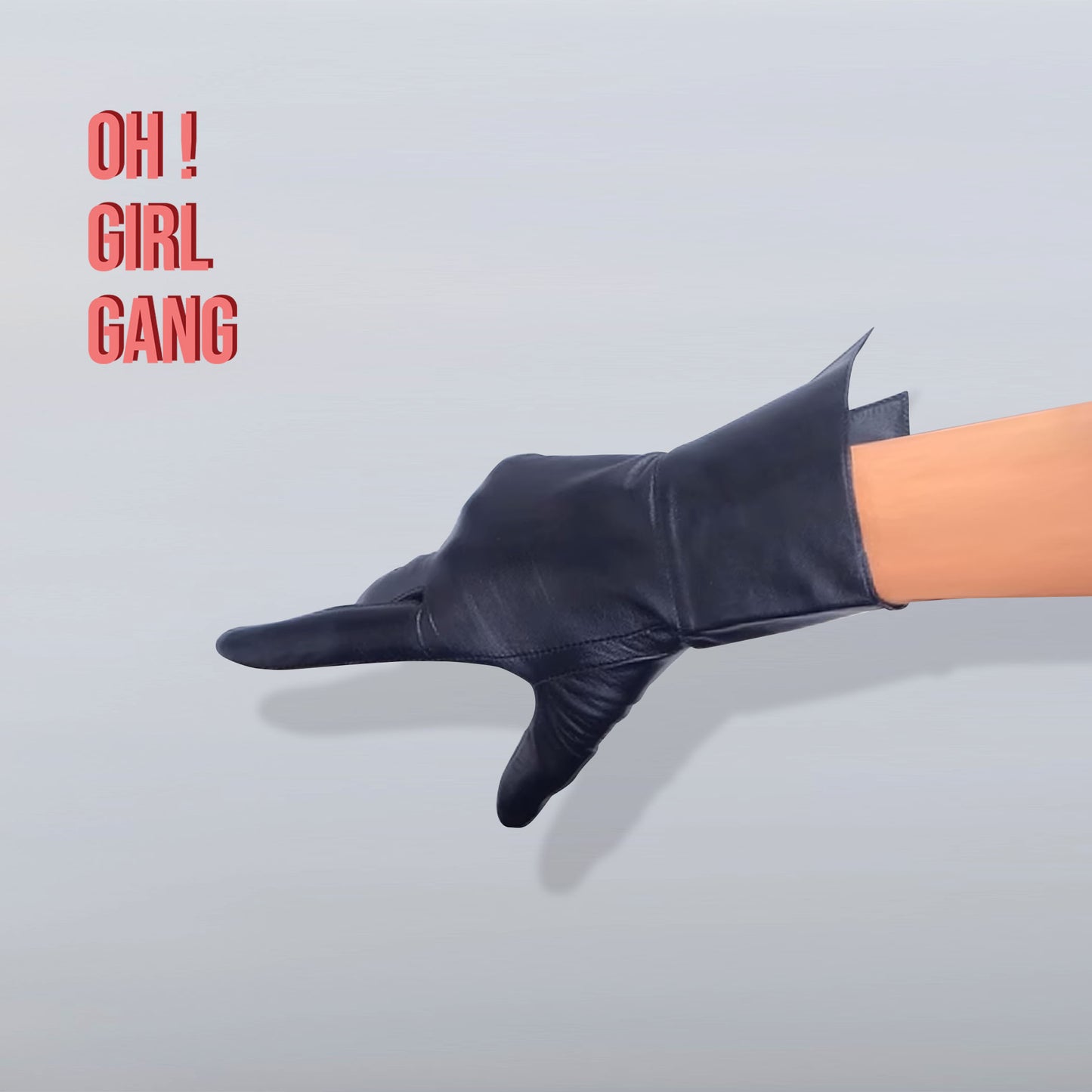 Half Finger Folded Genuine Leather Short Gloves