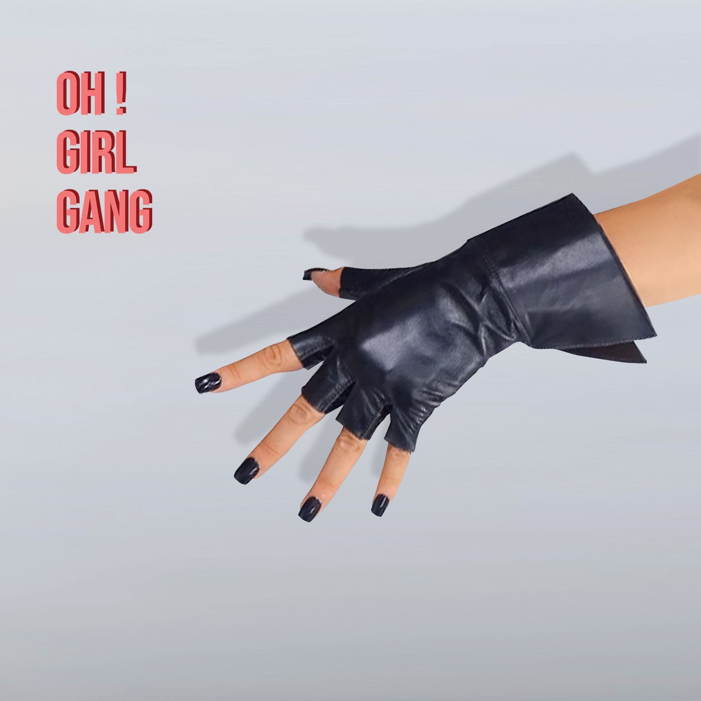 Half Finger Folded Genuine Leather Short Gloves
