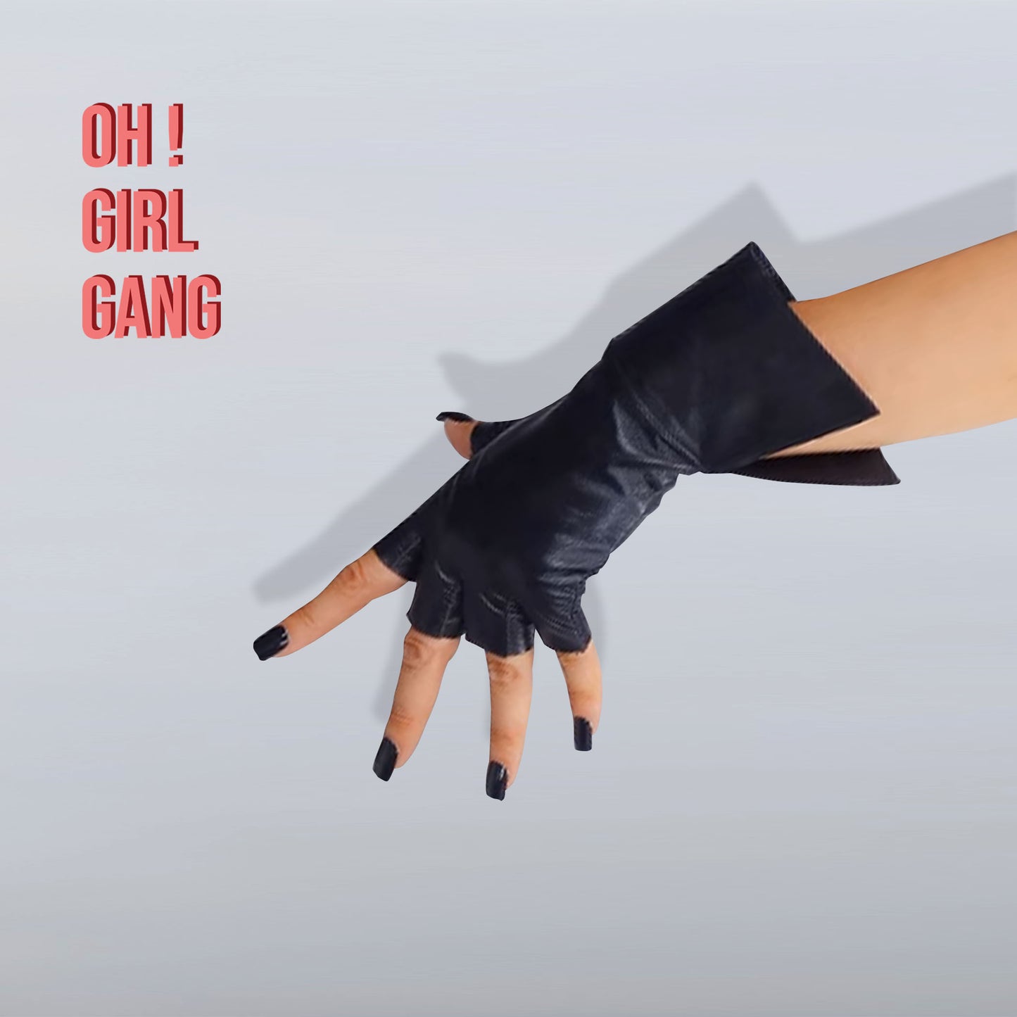 Half Finger Folded Genuine Leather Short Gloves