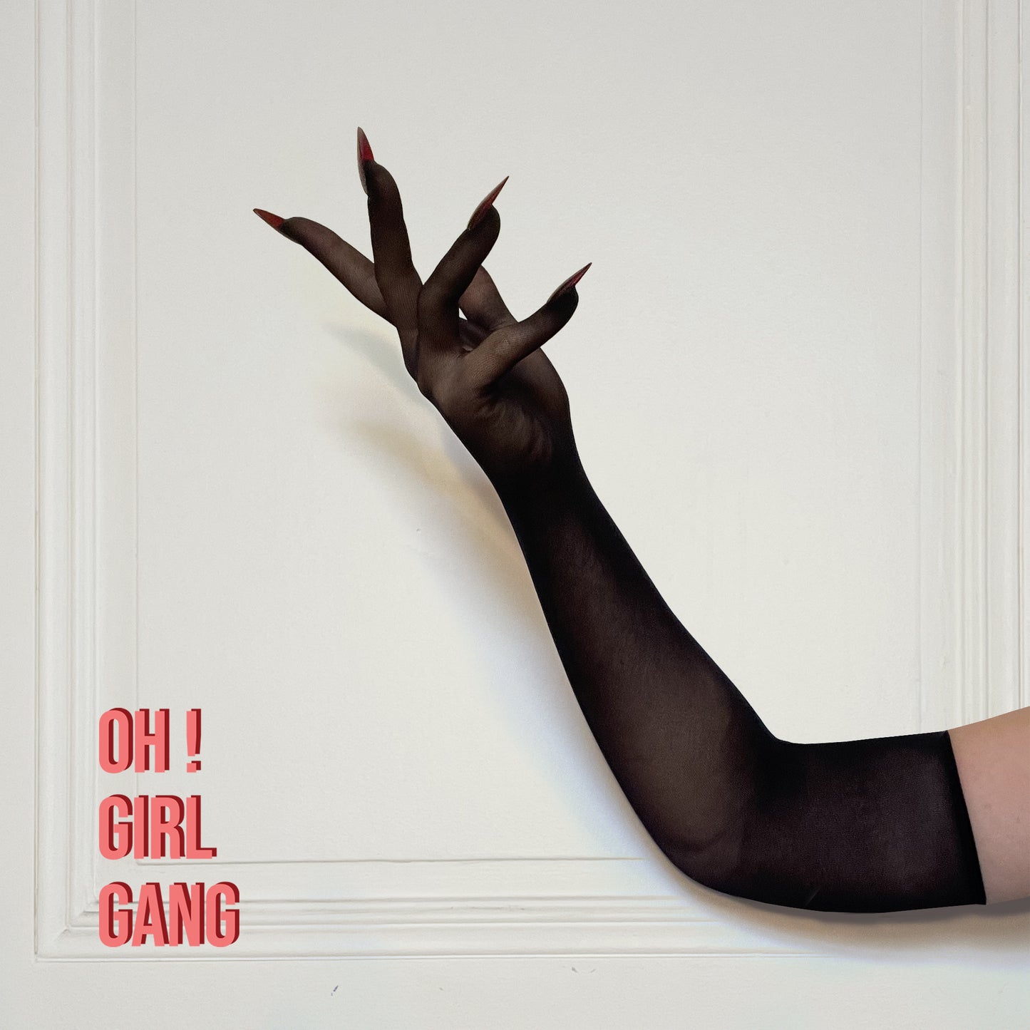 Black Mesh Gloves with Pearl Shiny Nails – 52 cm Long Rave Costume Gloves | Drag Queen Party Accessories | Stretchy Unisex Gloves