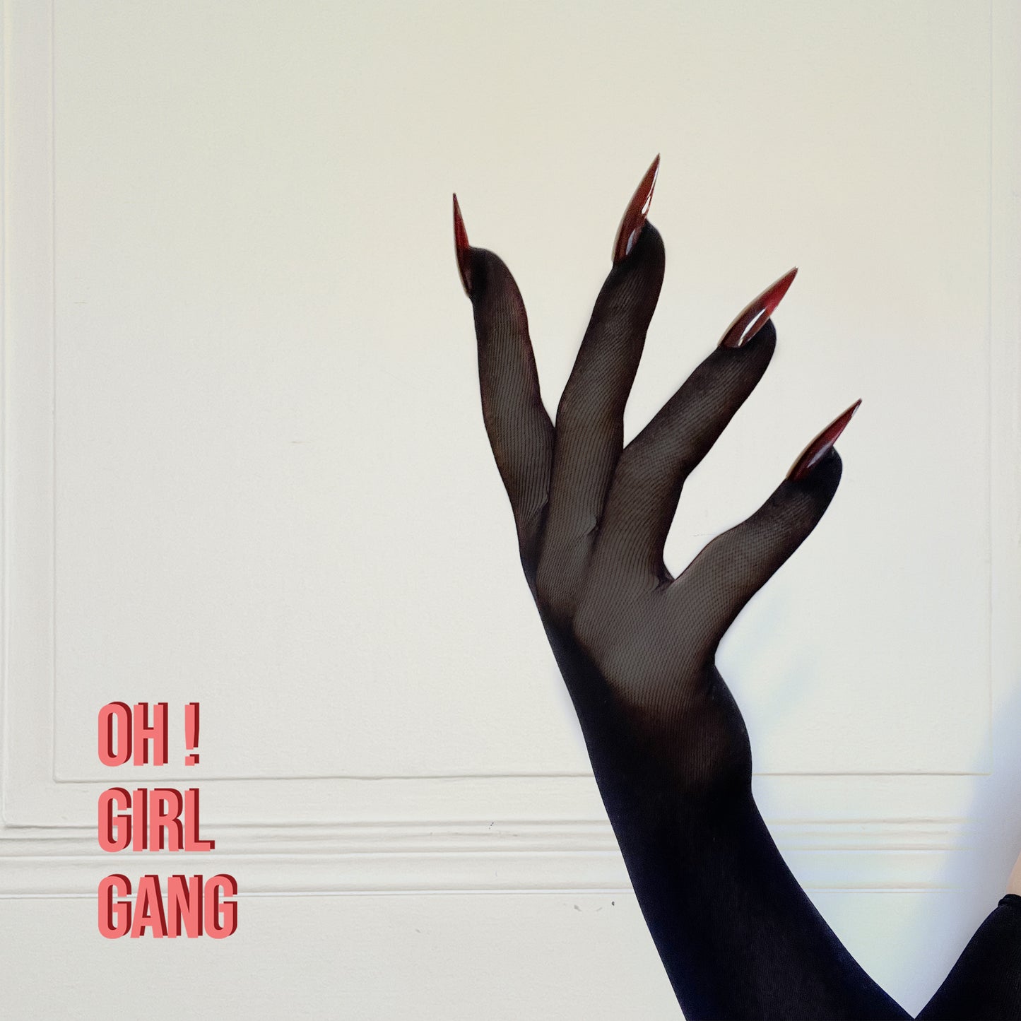 Black Mesh Gloves with Pearl Shiny Nails – 52 cm Long Rave Costume Gloves | Drag Queen Party Accessories | Stretchy Unisex Gloves