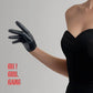 Chic Genuine Leather Black Short Gloves