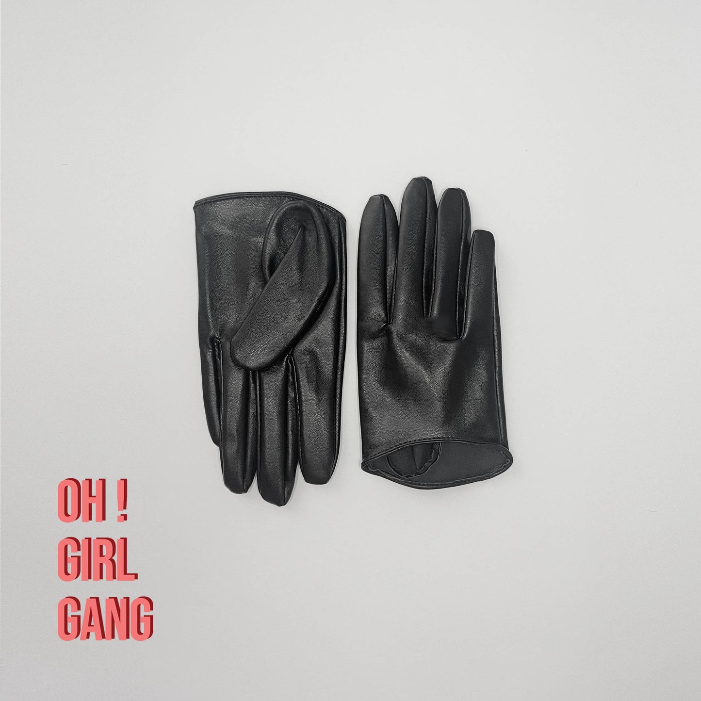 Chic Genuine Leather Black Short Gloves