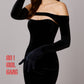 Black Velvet Shrug with Gloves