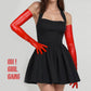 Red Faux Leather Long Evening & Opera Gloves
