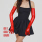 Red Faux Leather Long Evening & Opera Gloves