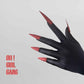 Red Glitter Nails Spandex Long Gloves,  Matt Black Ultra Thin Stretchy, Devils Inspired & Drag Gloves, Raves Concert Festival Stage Costume