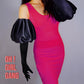 Iconic satin long bridal gloves with puff, these are 58cm long gloves plus the puff.<br data-mce-fragment="1">