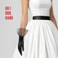 White Satin Short Gloves with Tulle Ruffles