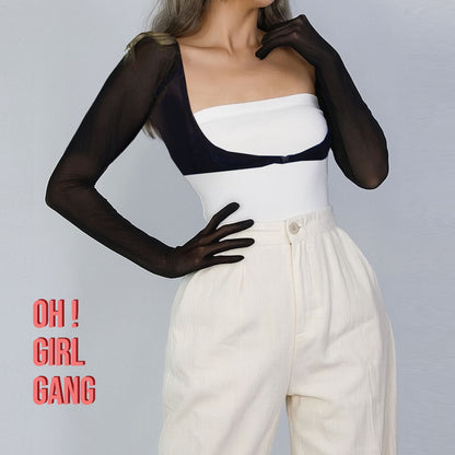 Sexy Mesh Bolero, See-Through Cover Up Shrug, Sheer Bolero Gloves