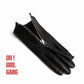 Genuine Leather Short Gloves with Zipper – Black Leather Gloves – Statement Gloves 
