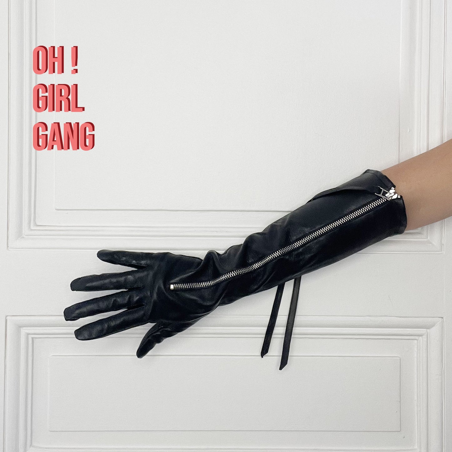 Genuine Leather Opera Gloves with Zipper