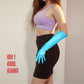 Bright Blue Wide Sleeves Faux Leather Gloves