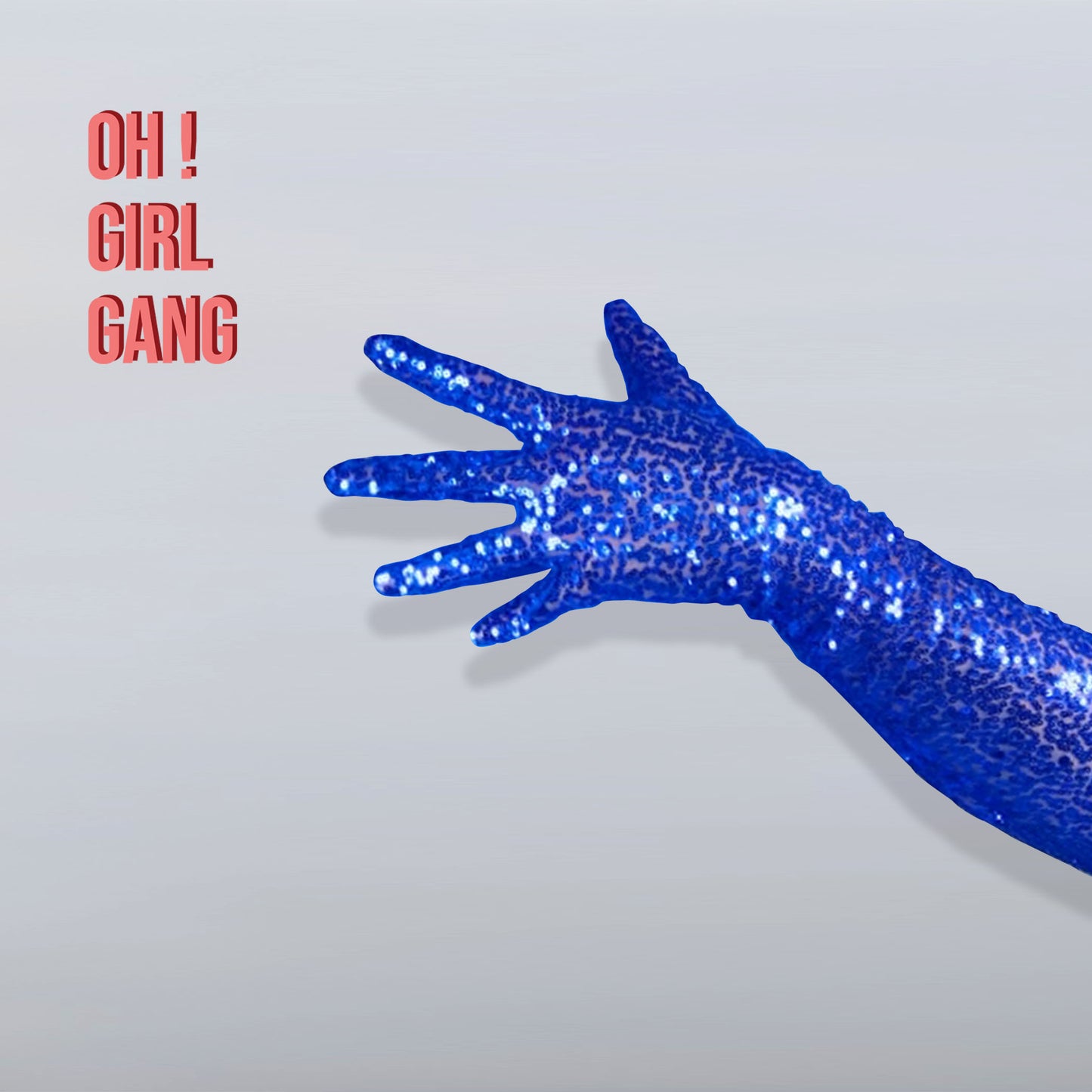 Electric Blue shinny Sequin Opera Gloves (70cm)