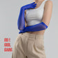 Stretchy Tulle touch screen Gloves: blue