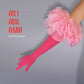Ruffles pom pom gloves in pink