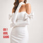 White Satin Opera-Length Bow Design – Bachelorette Party, Wedding & Stage Accessory