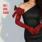 Burgundy Bow Opera Gloves with Big Satin Bow