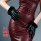 Genuine Lambskin Leather Half-Palm Gloves with Fur Trim