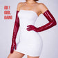 Latex PU Long Gloves (70cm) Burgundy