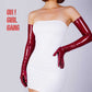 Latex PU Long Gloves (70cm) Burgundy