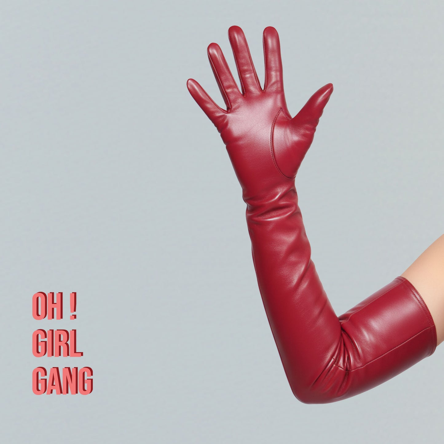 Burgundy Matte Faux Leather Opera Gloves