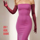 Burgundy Pink Silk Satin Opera Gloves(70cm)