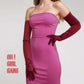 Burgundy Pink Silk Satin Opera Gloves(70cm)