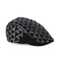 Shiny Pattern Sequin Flat Cap, Checkered pattern sequin driver cap, Black newsboy cap, Silver metallic baker cap, Street Fashion style