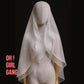 White Chiffon Two-Layer Bridal Veil 135 cm — Rolled Edge, Sewn-in Hair Comb, Minimalist Wedding Veil