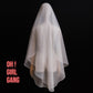 White Chiffon Two-Layer Bridal Veil 135 cm — Rolled Edge, Sewn-in Hair Comb, Minimalist Wedding Veil