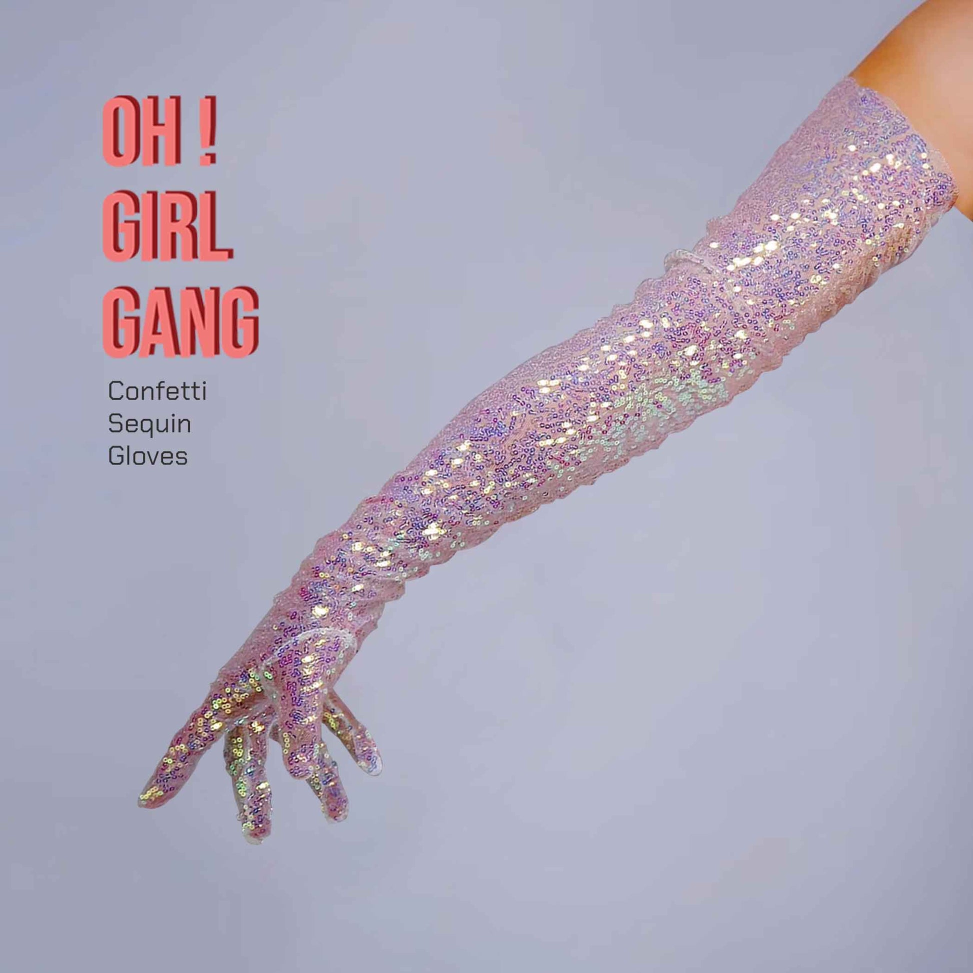 Party Confetti Sequin Opera gloves (70cm), Pink Bling Bling Bridal, Stage Gloves, Drag Costume Party, Sparkly Evening, Stage Shiny gloves