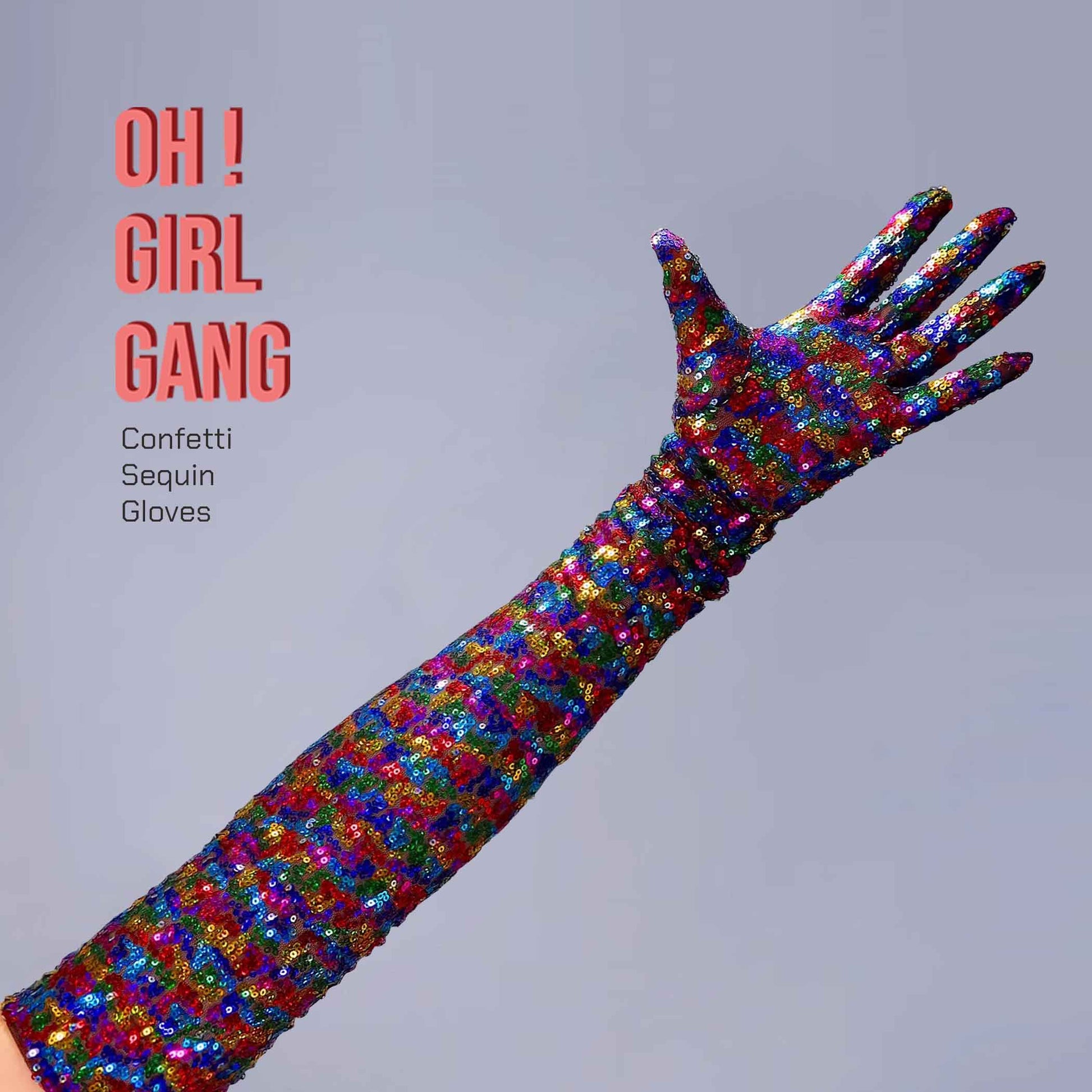 Party Confetti Sequin Opera gloves (70cm), Pink Bling Bling Bridal, Stage Gloves, Drag Costume Party, Sparkly Evening, Stage Shiny gloves