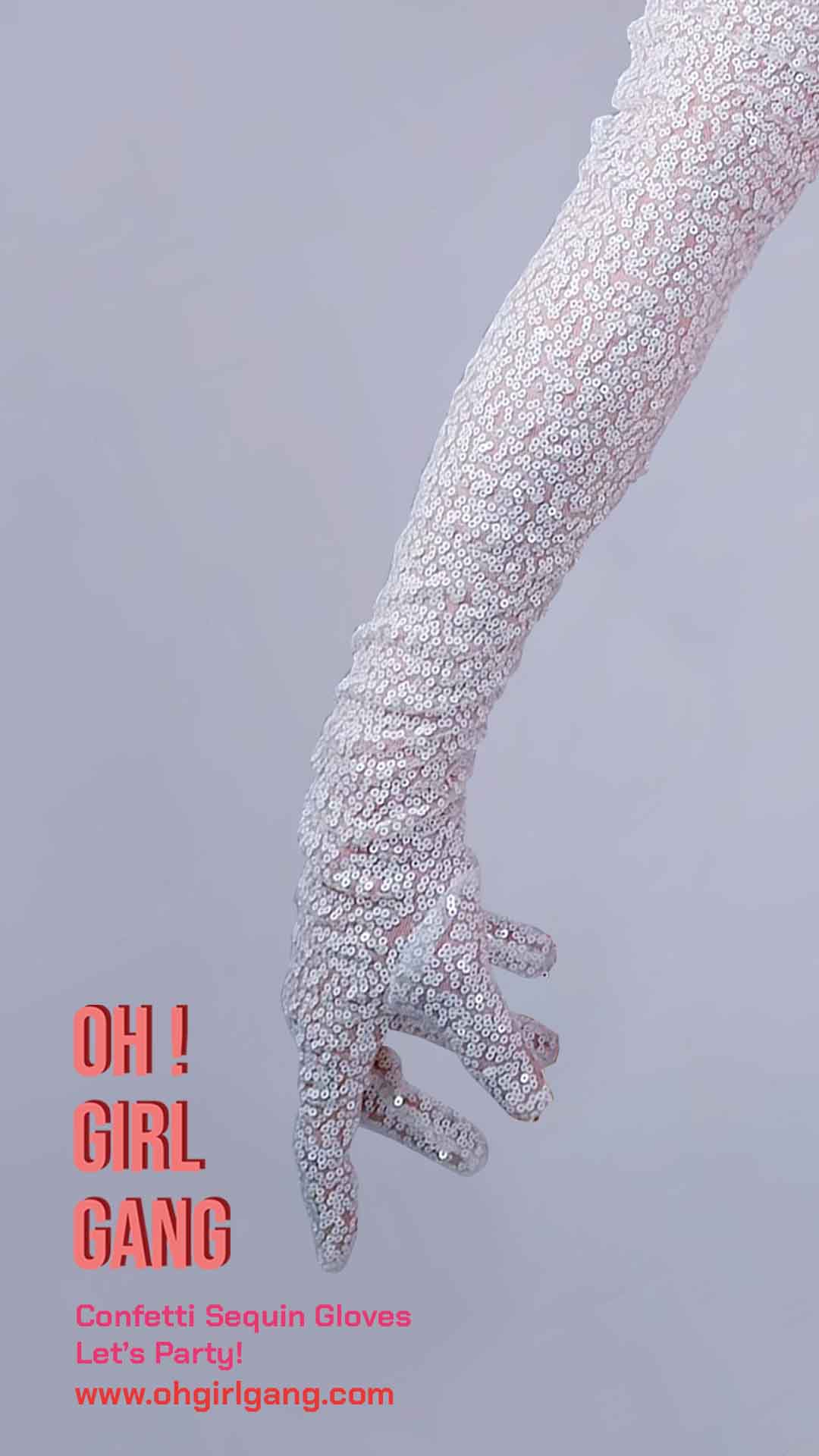Party Confetti Sequin Opera gloves (70cm), Pink Bling Bling Bridal, Stage Gloves, Drag Costume Party, Sparkly Evening, Stage Shiny gloves