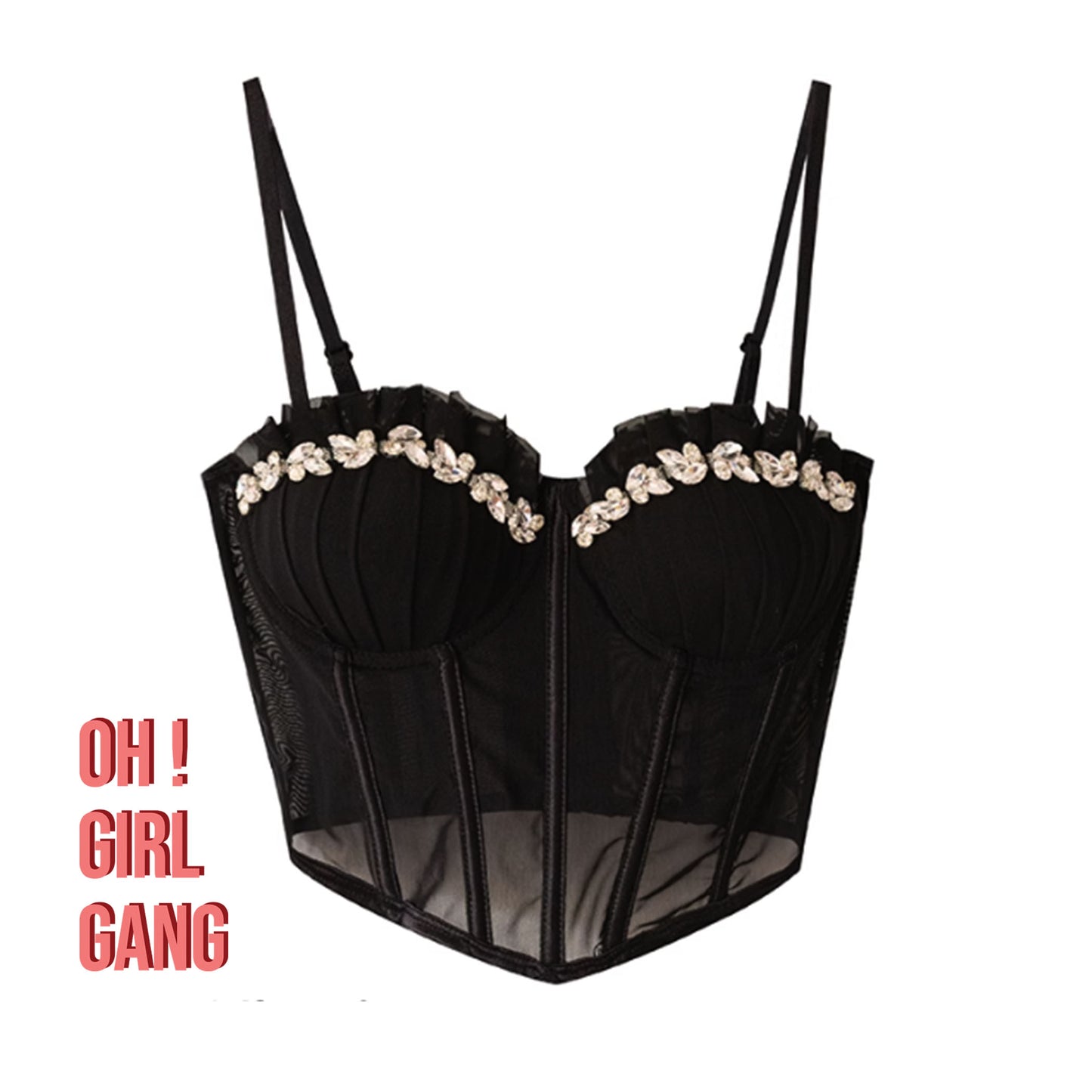 lace rhinestone camisole, padded bustier top, sexy backless top, pure desire aesthetic, soft girl style, clubbing outfit, lace crop top, bridal top, statement camisole, y2k fashion, elegant corset top, Oh Girl Gang, festival outfit, lingerie as outerwear, date night look

Let me know if you want visuals (model mockup), Pinterest alt text, or social media