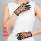 Crocheted Black Gloves with Black Polka Dot Gloves