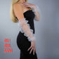 White Ruffle Tulle Gloves, Bridal sleeves (85cm Long)