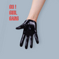 Black 13cm Ultrashort Faux Patent Synthetic Leather Half Palm Gloves, 7 colors - pointed latex gloves, Festival, Party evening grown gloves