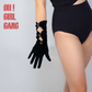 Vintage 1920's Style - Black Bow Ruffled Gloves with Rhinestone Buttons, Ribbon Flapper Gloves, Gatsby Gloves, evening gloves,Party costume