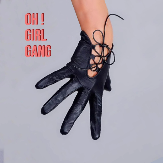Chic Lace-Up Black Leather Short Biker Gloves (20 cm) – Oh Girl Gang