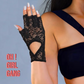Black Lace Biker Gloves, Stylish half finger gloves with button, Driving Gloves, Music festival concert Party gloves, Costume Gloves