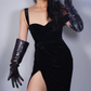 Shiny Metallic Genuine Leather Gloves, Dark Silver Party Costume Gloves, Cyber futuristic fashion, Cyberpunk Music festival outfits.