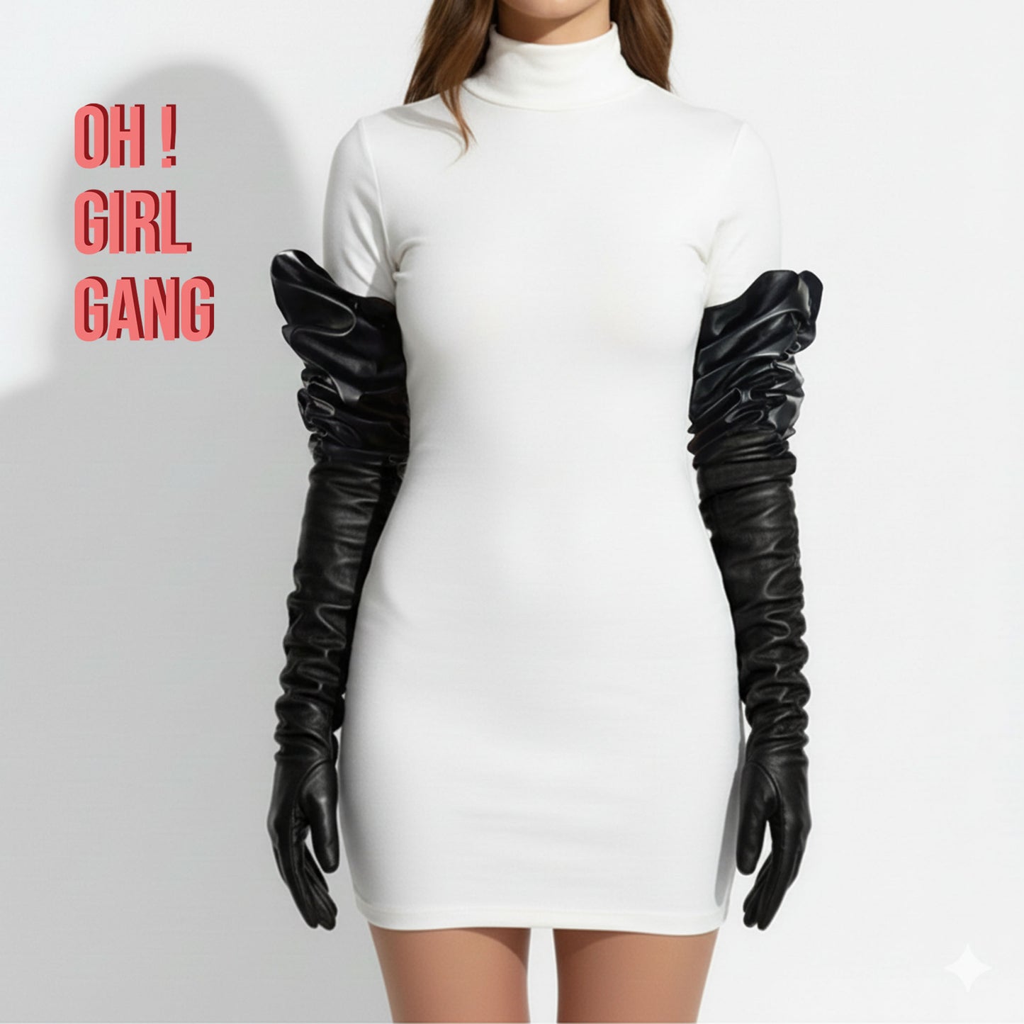 Oversized Black Faux Leather Ruffle Gloves – Steampunk Costume, Unisex Fashion, Multi-Color Options Oversized gloves