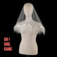 Light Pink Feather Veils: Shoulder Length