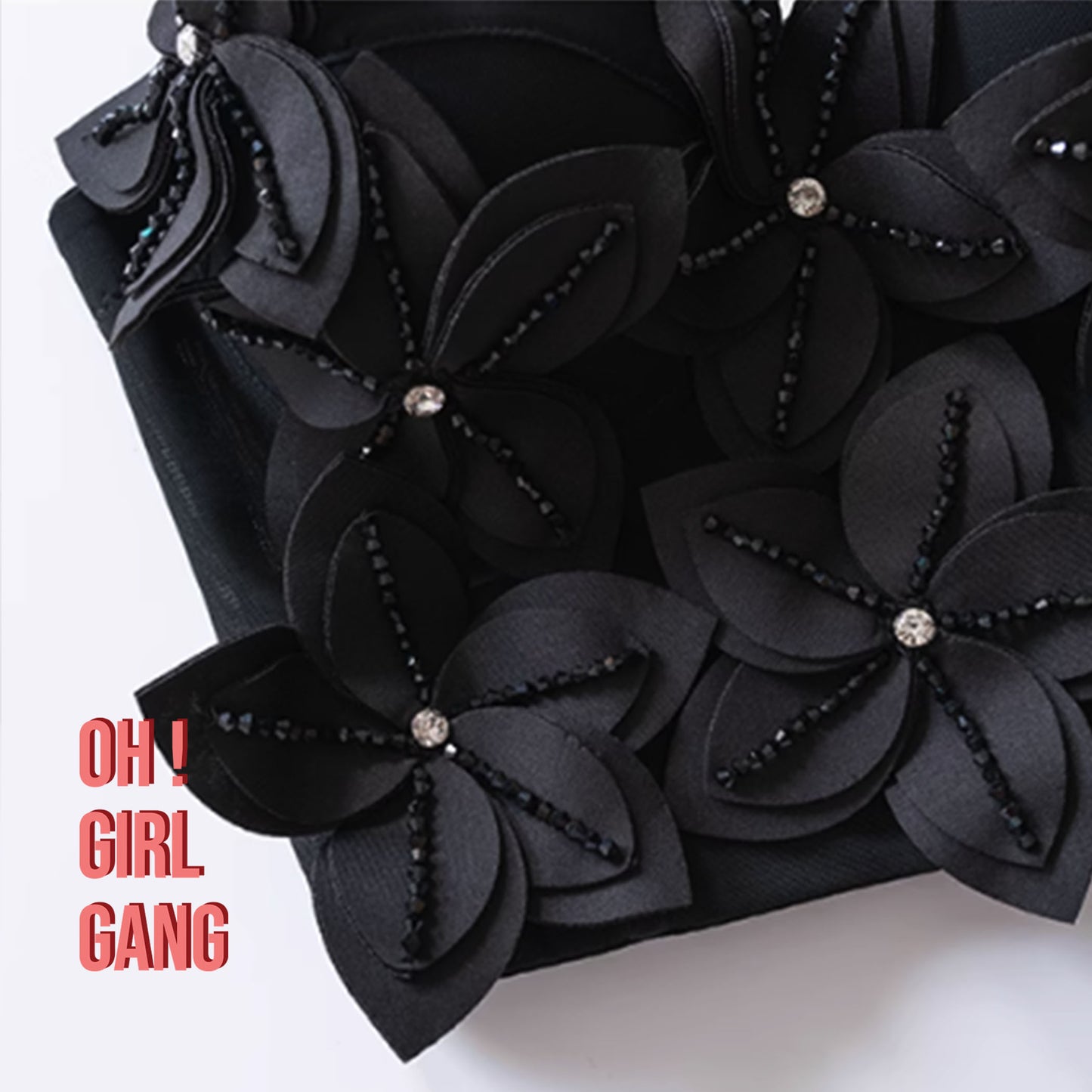 3D Floral Rhinestone Corset Top