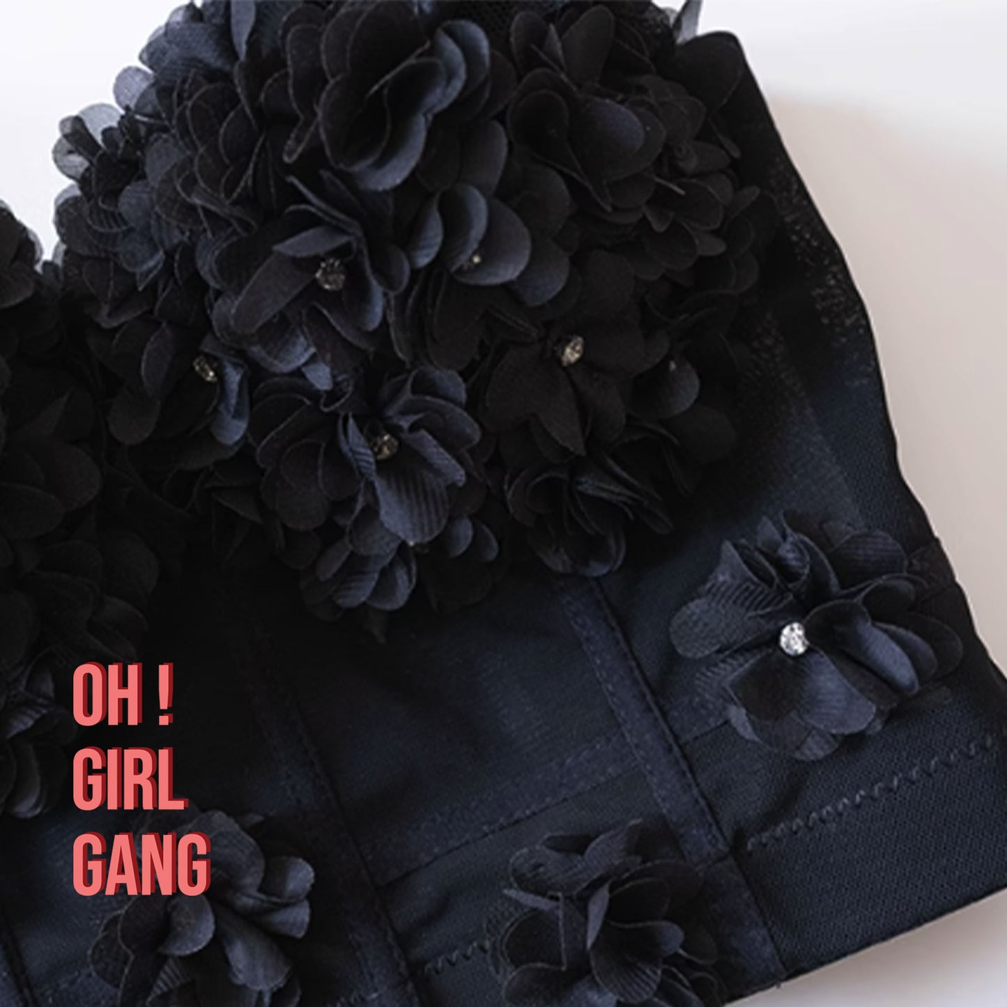 Tulle Flower Bustier Crop Top
